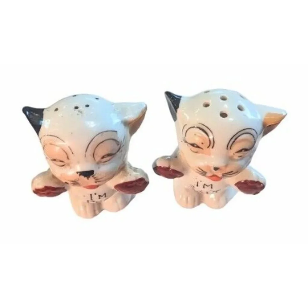 Vintage Pair Of Japanese Bonzo Salt And Pepper Shakers Dog Anthropomorphic